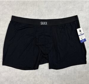 SAXX Boxer Brief Mens 3XL Black Ultra Super Soft BallPark Pouch Fly NWT